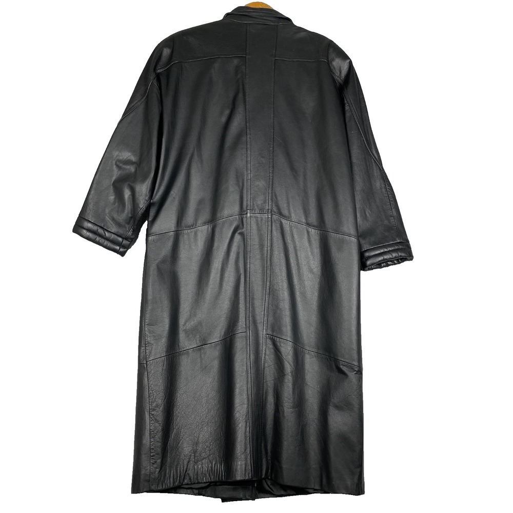 Vtg Preston & York Womens Leather Coat Size Large Petite Slouchy Chic Mob Wife - Picture 2 of 12